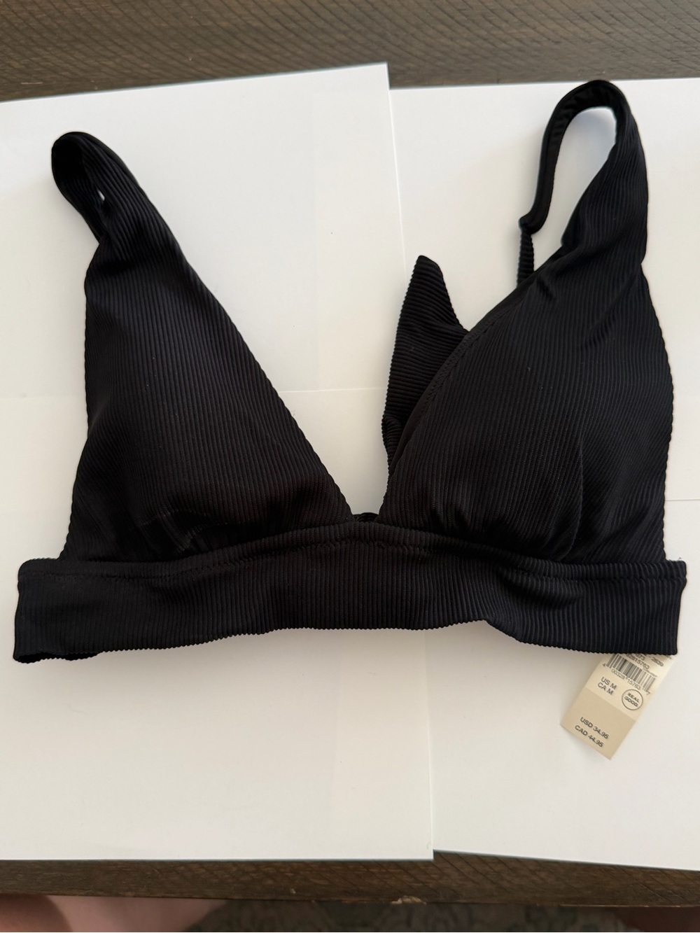 🖤 Aerie Ribbed Bikini Swim Top - NWT